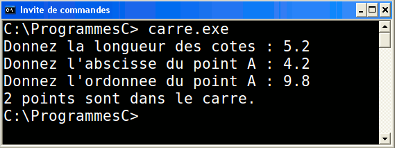 Exemple pour un carre