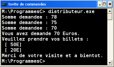 Exécution distributeur.exe