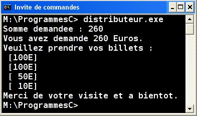 Exécution distributeur.exe