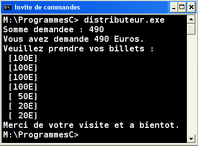 Exécution distributeur.exe