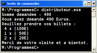 Exécution distributeur.exe