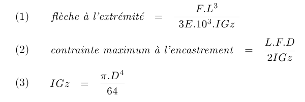 Formules de calculs