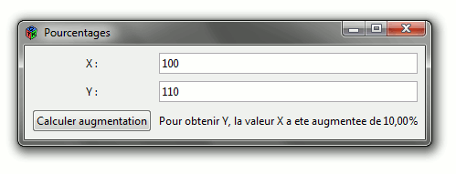 La fenêtre pourcentages